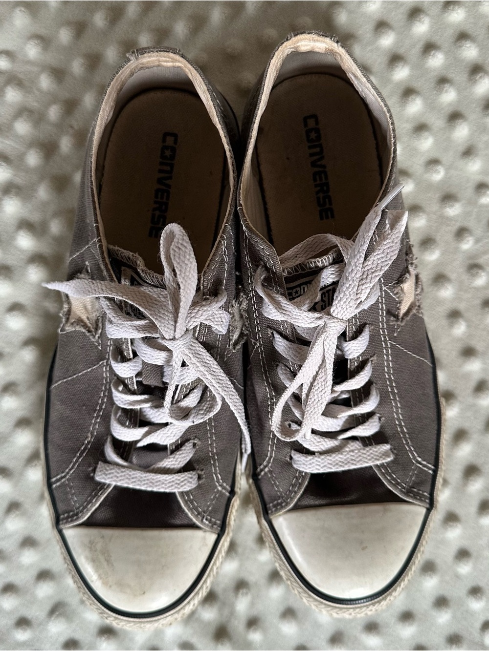 Converse Grey Canvas One Star Sneakers Men’s 7.5 - Picture 6 of 8